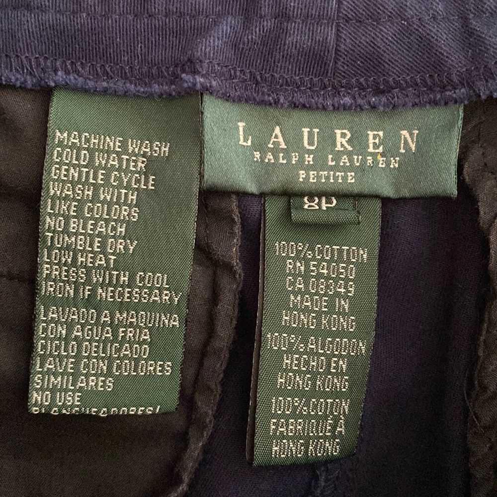 Lauren Ralph Lauren Vintage navy blue Chino cuffed shorts size 8P - Picture 5 of 9